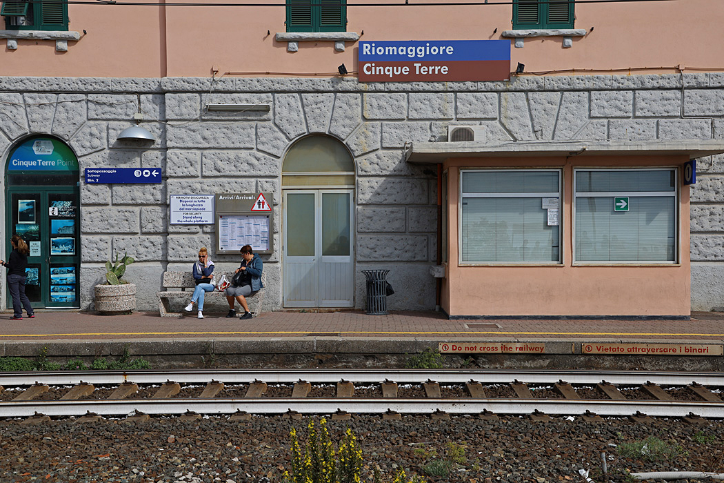 Riomaggiore blir den sista byn på tågresan i Cinque Terre.