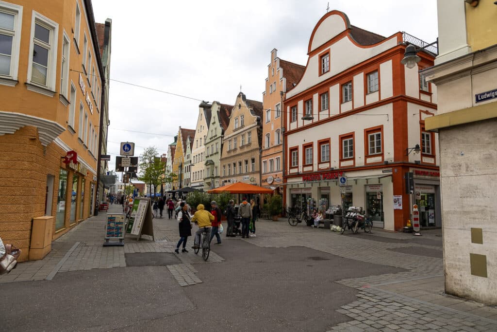 Många fina gamla hus finns bevarade i Ingolstadt.