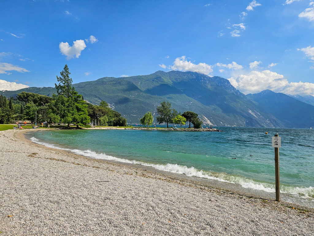 Badstranden i Riva del Garda.